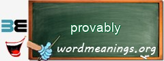 WordMeaning blackboard for provably